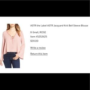 Astr Blush Bell Sleeve Top